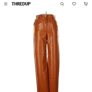 Wilfred Tan Leather Trousers